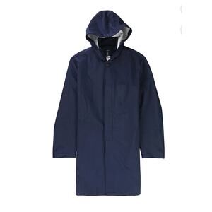 Alfani Mens Bonded Hooded Top Coat, Blue, Large